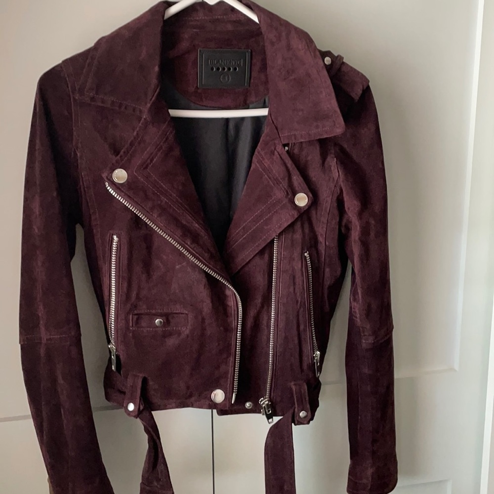 Blank NYC burgundy Moto jacket